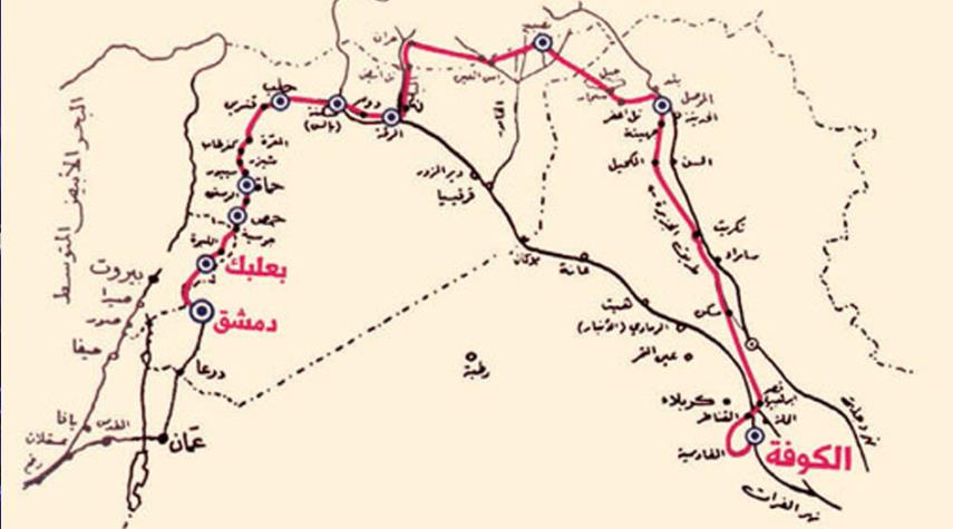 طريق موكب السبايا من كربلاء الى الش ام
