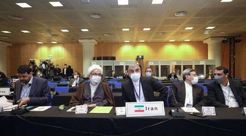 الوفد الإيراني باجتماع الاتحاد البرلماني الدولي يحتج على تصريحات ممثل الكيان الصهيوني