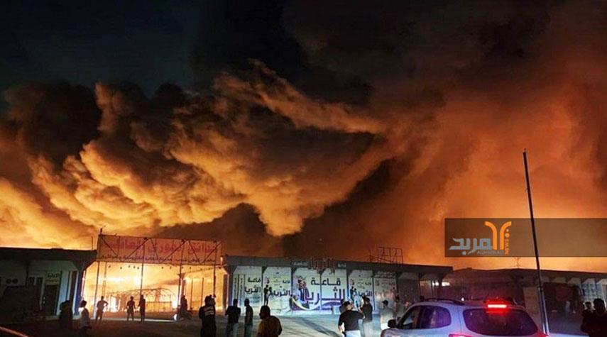 العراق... حريق كبير في المدينة المائية بالنجف الأشرف