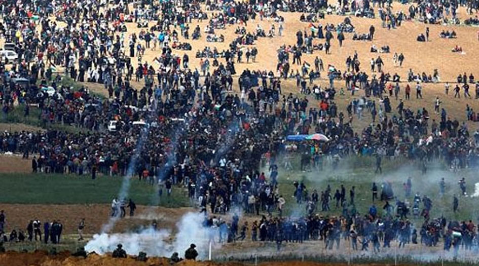 الاحتلال الصهيوني يوقع اصابات بمتظاهري جمعة "مسيراتنا مستمرة"