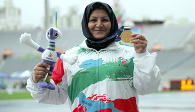 لاعبة ايرانية تتوج بذهبية رمي الرمح