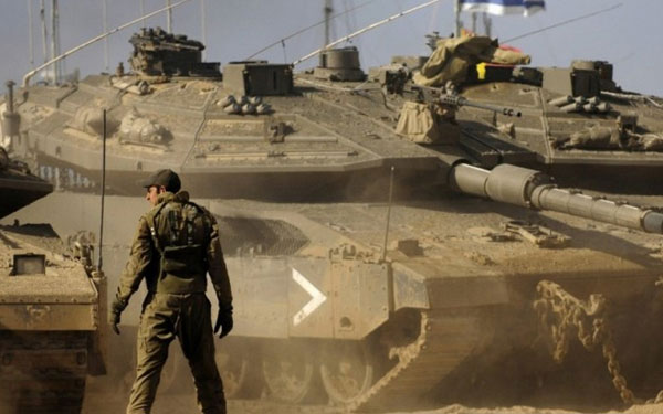 انتشار دبابات الاحتلال الصهيوني على حدود قطاع غزة