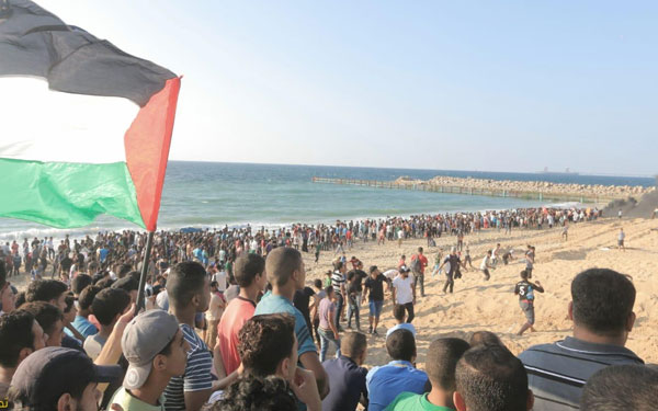 شهيد وعشرات الإصابات خلال المسير البحري الـ14 شمال قطاع غزة