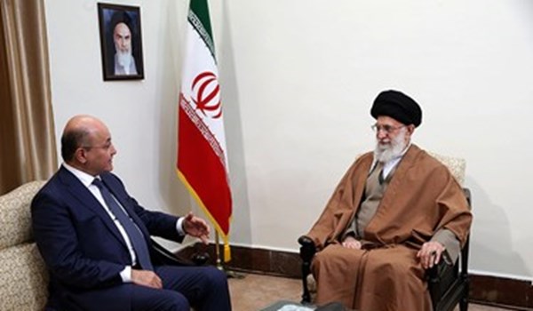 بالصور ...الإمام الخامنئي لدى لقائه الرئيس العراقي السيد برهم صالح