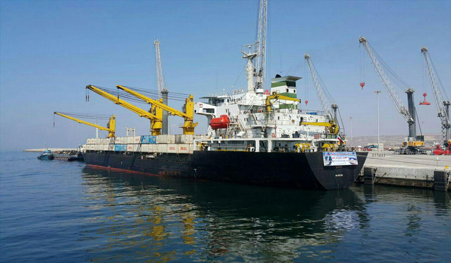 تدشين أول خط ملاحة بحرية بين ميناء جابهار الإيراني والهند