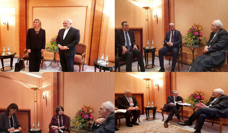 ظريف يجري مباحثات مع مسؤولين دوليين على هامش مؤتمر ميونخ 