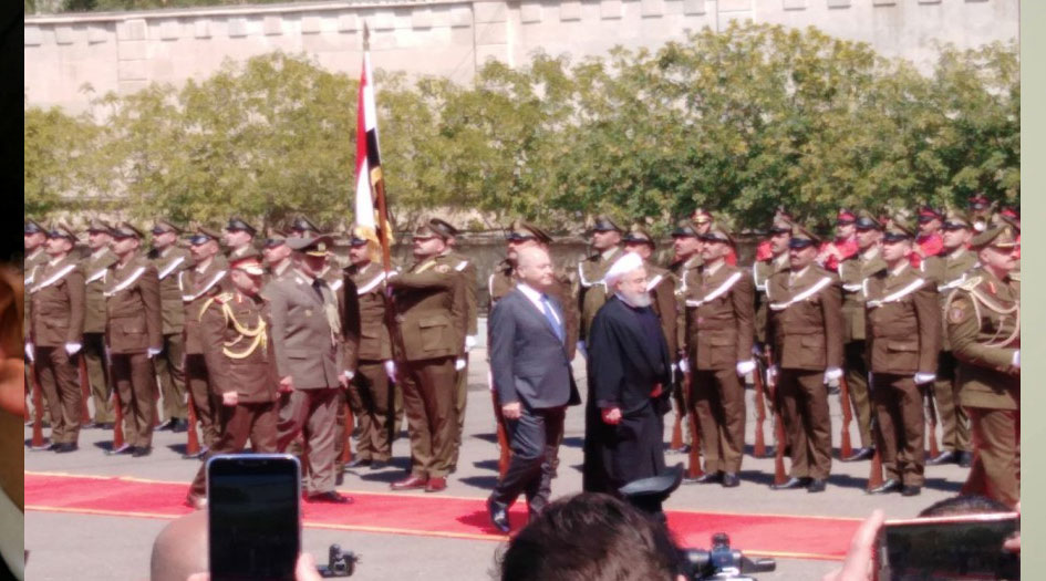 الاستقبال الرسمي للرئيس روحاني يبدأ بقصر السلام في بغداد