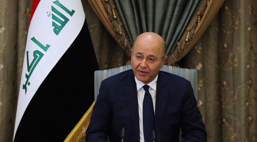 برهم صالح يؤكد ان العراق يقدر الدعم الإيراني في حربه ضد داعش