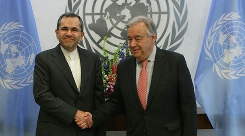 السفير الايراني الجديد لدى الأمم المتحدة يقدم أوراق اعتماده لغوتيريش