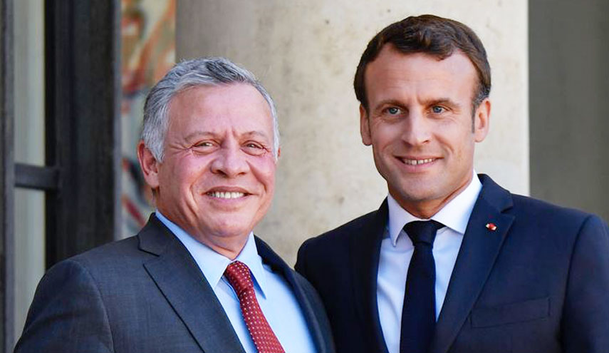 ملك الأردن والرئيس الفرنسي يبحثان عملية السلام بالشرق الأوسط