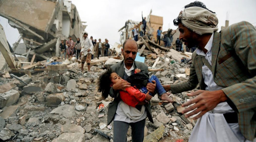 8 شهداء يمنيين اثر جريمة لطيران العدوان السعودي في تعز