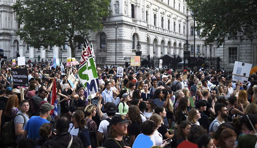 احتجاجات على سياسة جونسون وسط لندن 