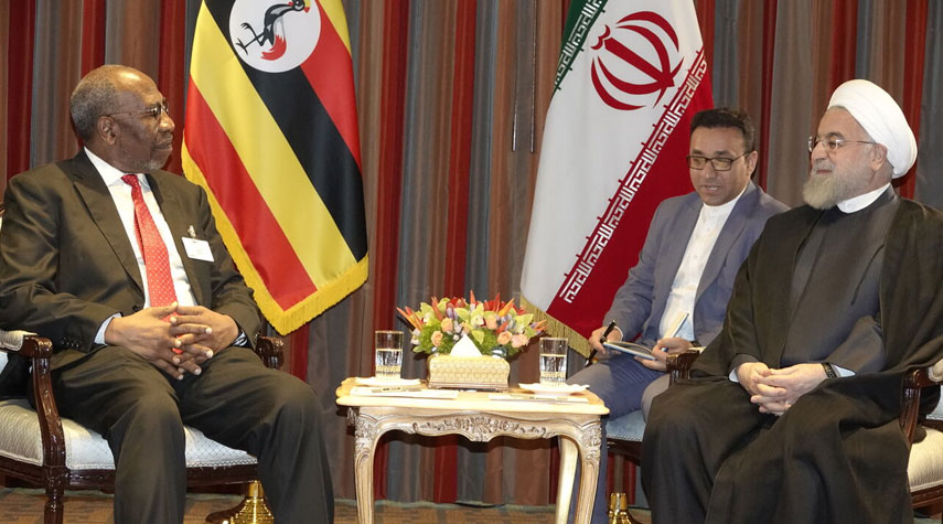 الرئيس روحاني يستقبل رئيس الوزراء الاوغندي