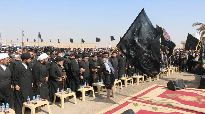 انطلاق مسيرة الأربعين صوب كربلاء المقدسة من آخر منطقة عراقية في الجنوب