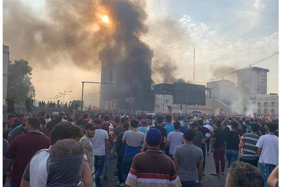 اندلاع حريق في مطعم وسط العاصمة بغداد