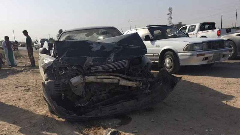 إصابة ١٩ زائراً ايرانياً بحادث مروري جنوبي العراق