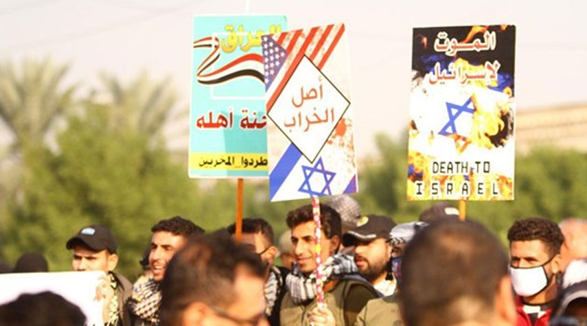 تظاهرات شعبية حاشدة في بغداد دعماً للسلمية ونبذ العنف
