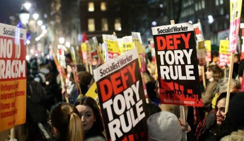 تظاهرات في العاصمة البريطانية رفضا لنتائج الانتخابات البرلمانية