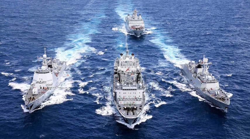 سفن ايران وروسيا والصين تدمر أهدافها بنجاح
