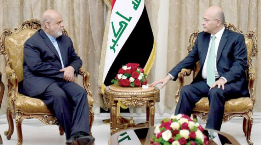 الرئيس العراقي يؤكد أهمية تعزيز الأواصر المشتركة بين بغداد وطهران