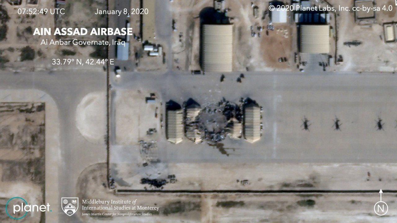 بالصور.. قاعدة عين الاسد بعد الضربة الصاروخية الايرانية