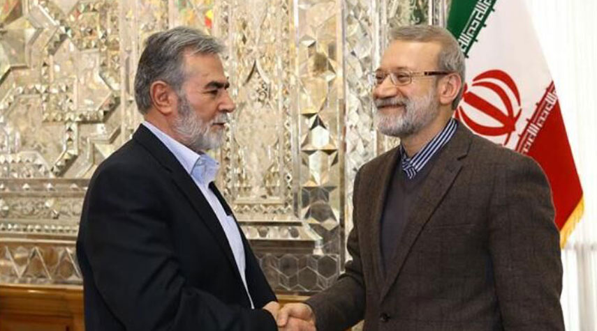 لاريجاني يؤكد موقف إيران الداعم للشعب الفلسطيني ومقاومته