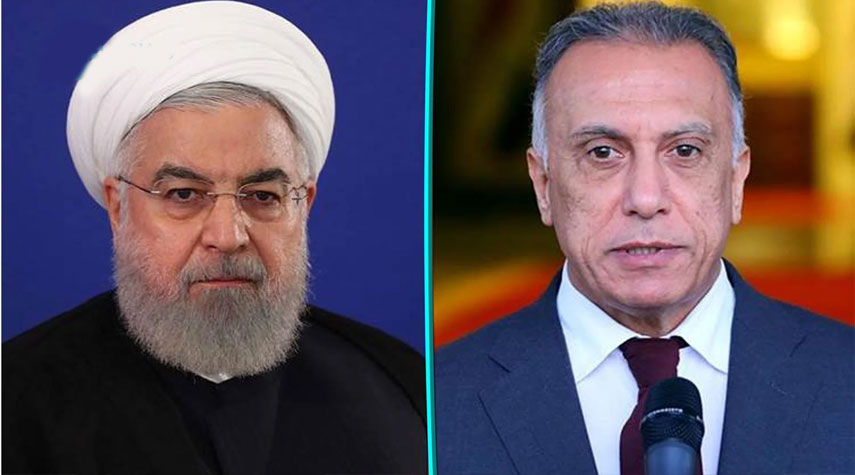 روحاني للكاظمي: ايران تقف على الدوام الى جانب العراق