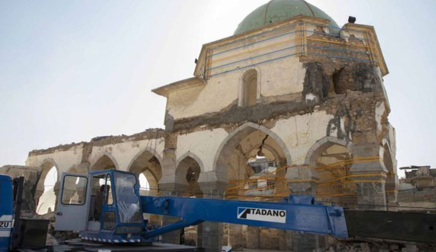 صور .. إعادة بناء جامع النوري الكبير ومنارته الحدباء في الموصل