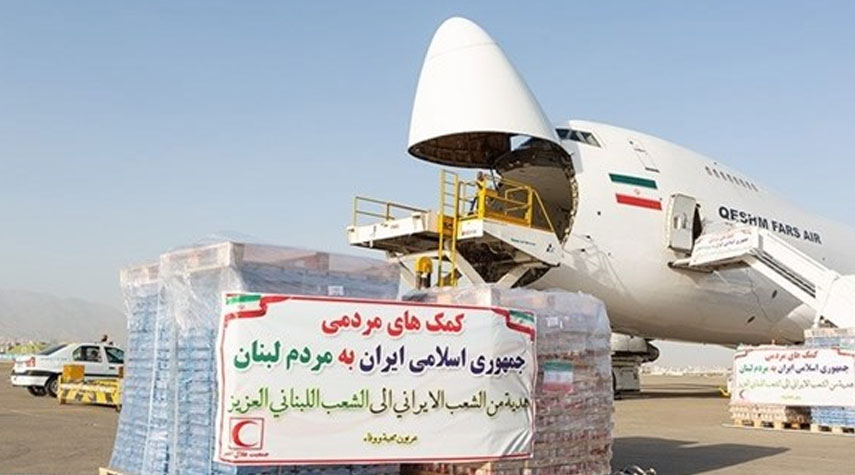 طائرة مساعدات إيرانية تصل الى مطار بيروت