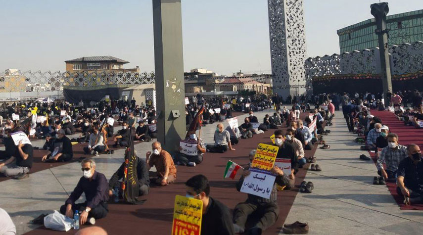 طهران... تجمع احتجاجي تنديدا بالاساءة الى القرآن الكريم والنبي (ص)