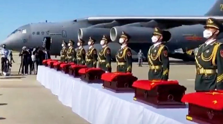 الصين تتسلم رفات 117 جنديا قتلوا في الحرب الكورية