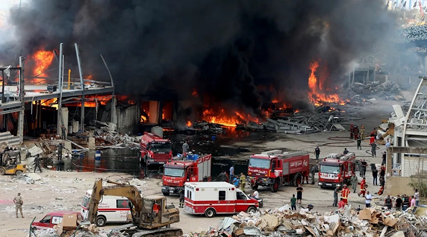 لبنان... اندلاع حريق ضخم إثر انفجار خزان للمازوت في بيروت