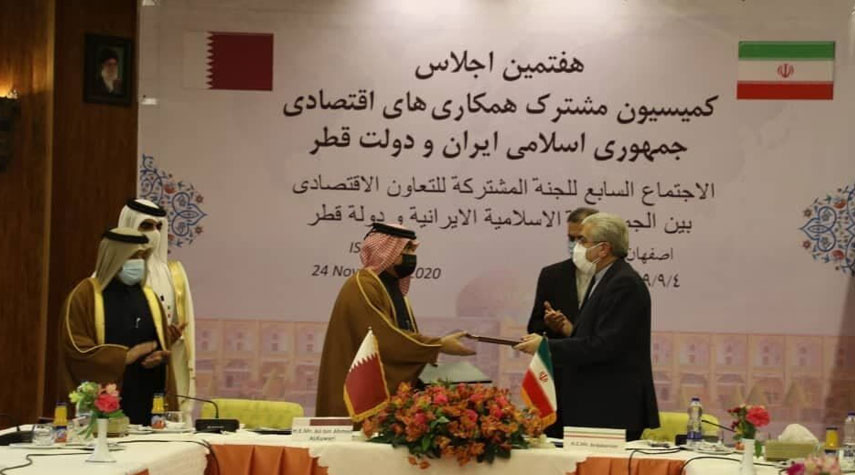 توقيع وثيقة تعاون اقتصادي بين ايران وقطر