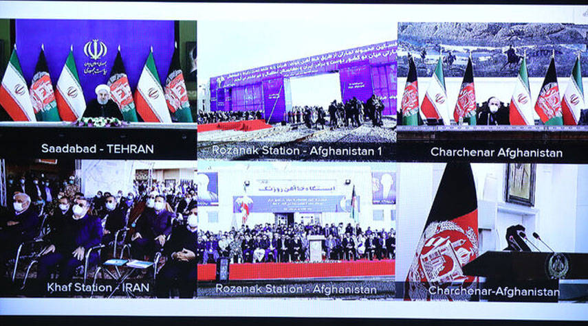 الرئيسان الايراني والأفغاني يفتتحان طريق خواف - هرات السككي
