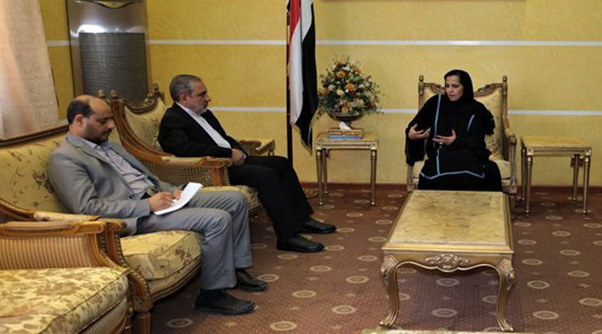 وزيرة الدولة اليمنية تلتقي السفير الإيراني لدى صنعاء