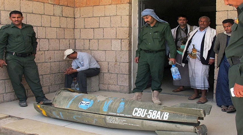 مسؤول يمني: تحالف العدوان ألقى 3179 قنبلة عنقودية على اليمن
