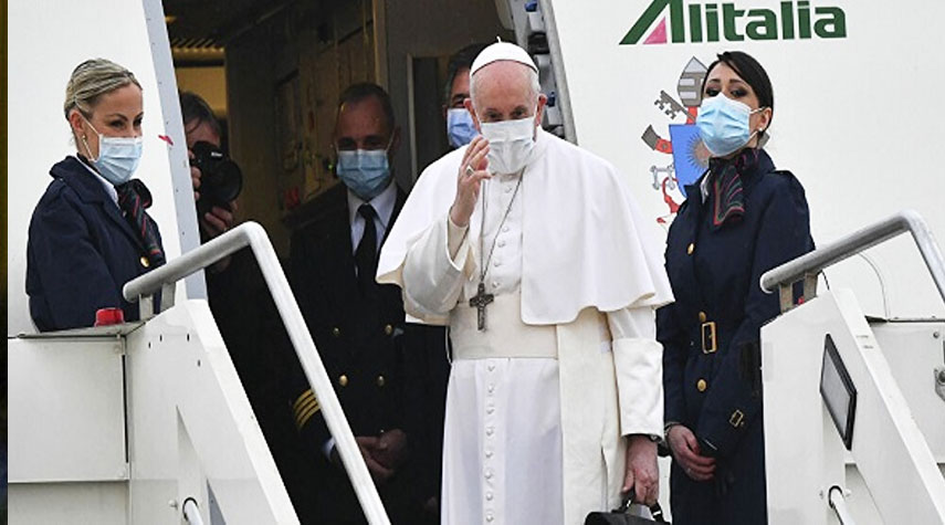 البابا يغادر بغداد بعد ختام زيارته التي شملت خمس محافظات عراقية
