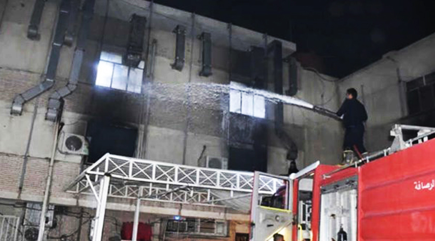 وفاة ‭27‬ شخصا في حريق بمستشفى لمرضى كورونا ببغداد