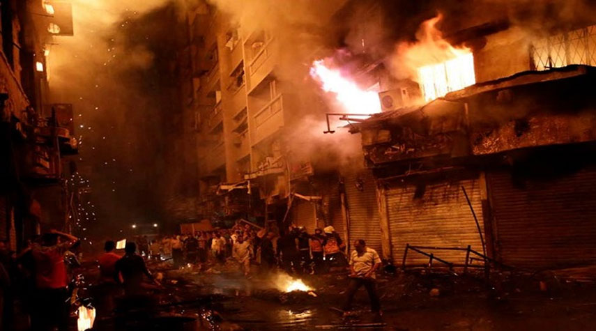 حريق هائل في سوق بالقاهرة
