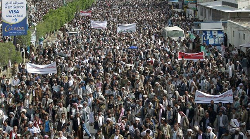 مسيرات جماهيرية حاشدة في صنعاء نصرة لفلسطين