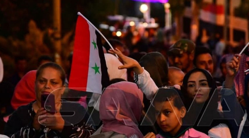 بالصور...تجمعات شعبية في دمشق و ريفها دعماً للانتخابات الرئاسية السورية