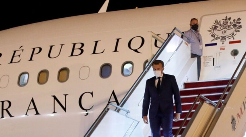 الرئيس الفرنسي يصل إلى بغداد وسط اجراءات أمنية مشددة