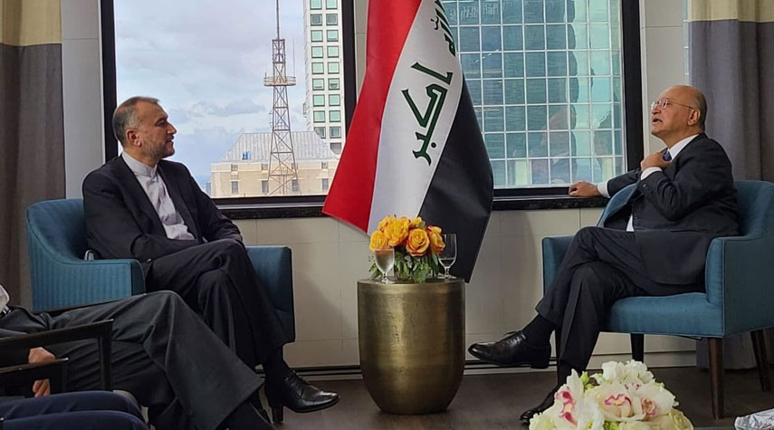 وزير الخارجية الإيراني يلتقي الرئيس العراقي في نيويورك