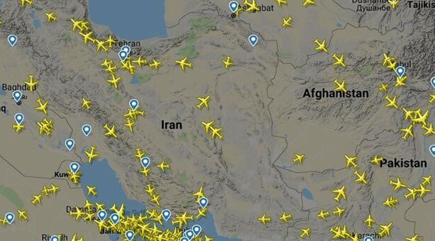 ارتفاع الرحلات الجوية العابرة لسماء ايران بنسبة 64 بالمئة