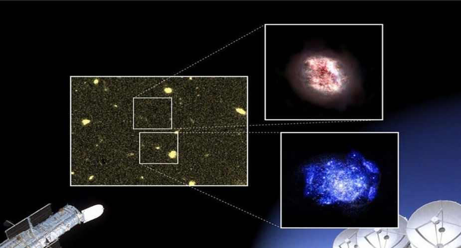 اكتشاف مجرتين مختبئتين خلف "ستائر" من الغبار الكوني