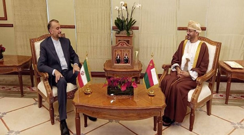 أمير عبد اللهيان يلتقي نائب سلطان عمان في مسقط