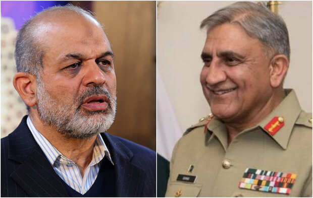 وزير الداخلية الايراني يبحث مع قائد الجيش الباكستاني التطورات الأمنية بالمنطقة