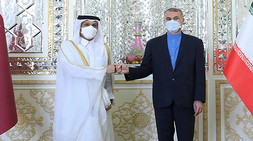 وزير الخارجية القطري ونظيره الايراني يبحثان اخر المستجدات الاقليمية