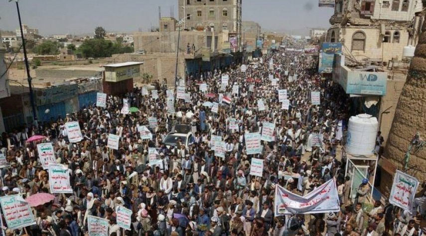 مسيرات حاشدة في صعدة بذكرى العدوان على اليمن