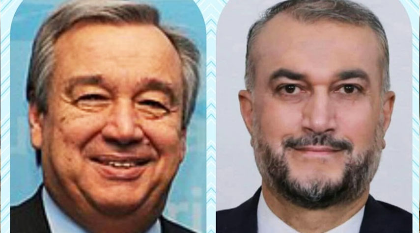 إتصال هاتفي بين وزير الخارجية الإيراني والأمين العام للأمم المتحدة